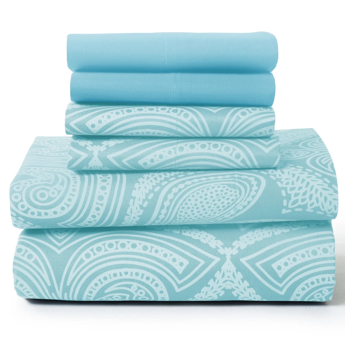 Lux Decor 6Pc Paisley Sheet Set – Soft Microfiber, Wrinkle-Free, Luxurious