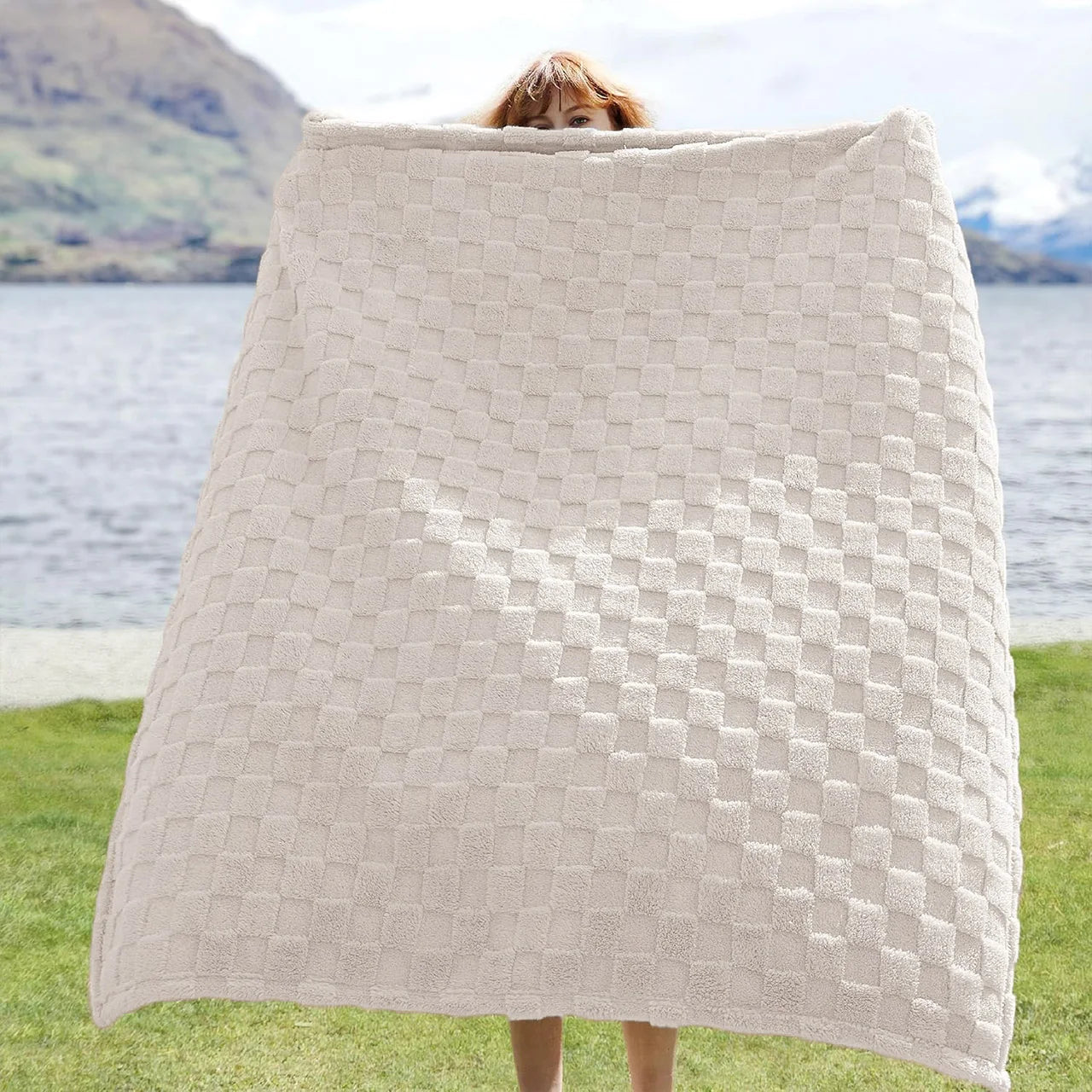 GentleSoft Sage Blanket for Couch - Checkered Fleece Blankets Christmas Gifts for Women Men Girls, Cute Soft Cozy for Bedroom