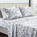 LUX Décor Floral Sheet Set - 3 Piece Ultra-Soft Microfiber Bed Sheets with Flat Sheet, 16 Inches Deep Pocket Fitted Sheet