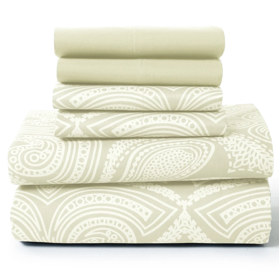 Lux Decor 6Pc Paisley Sheet Set – Soft Microfiber, Wrinkle-Free, Luxurious