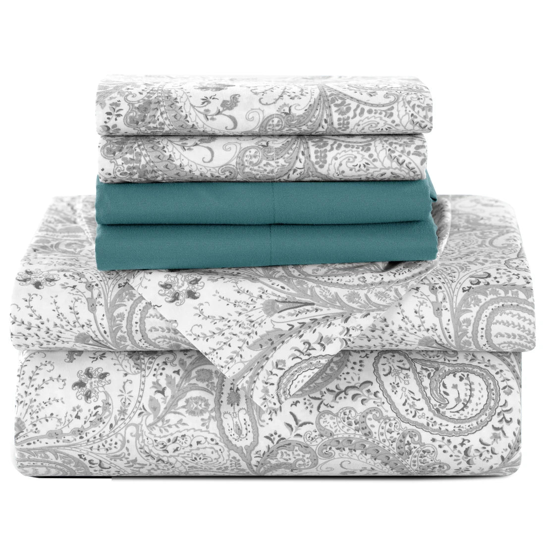 Lux Decor 6Pc Paisley Sheet Set – Soft Microfiber, Wrinkle-Free, Luxurious