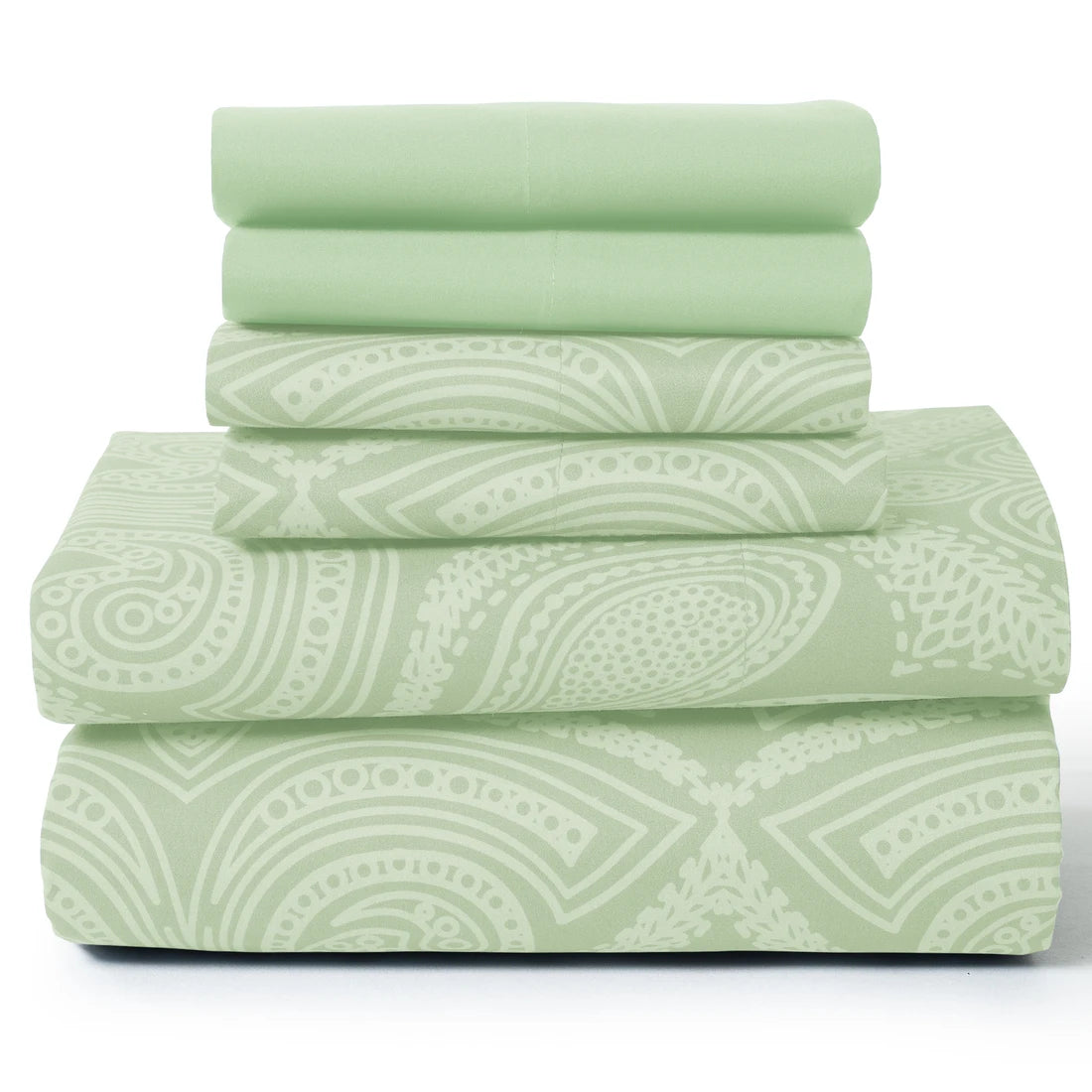 Lux Decor 6Pc Paisley Sheet Set – Soft Microfiber, Wrinkle-Free, Luxurious