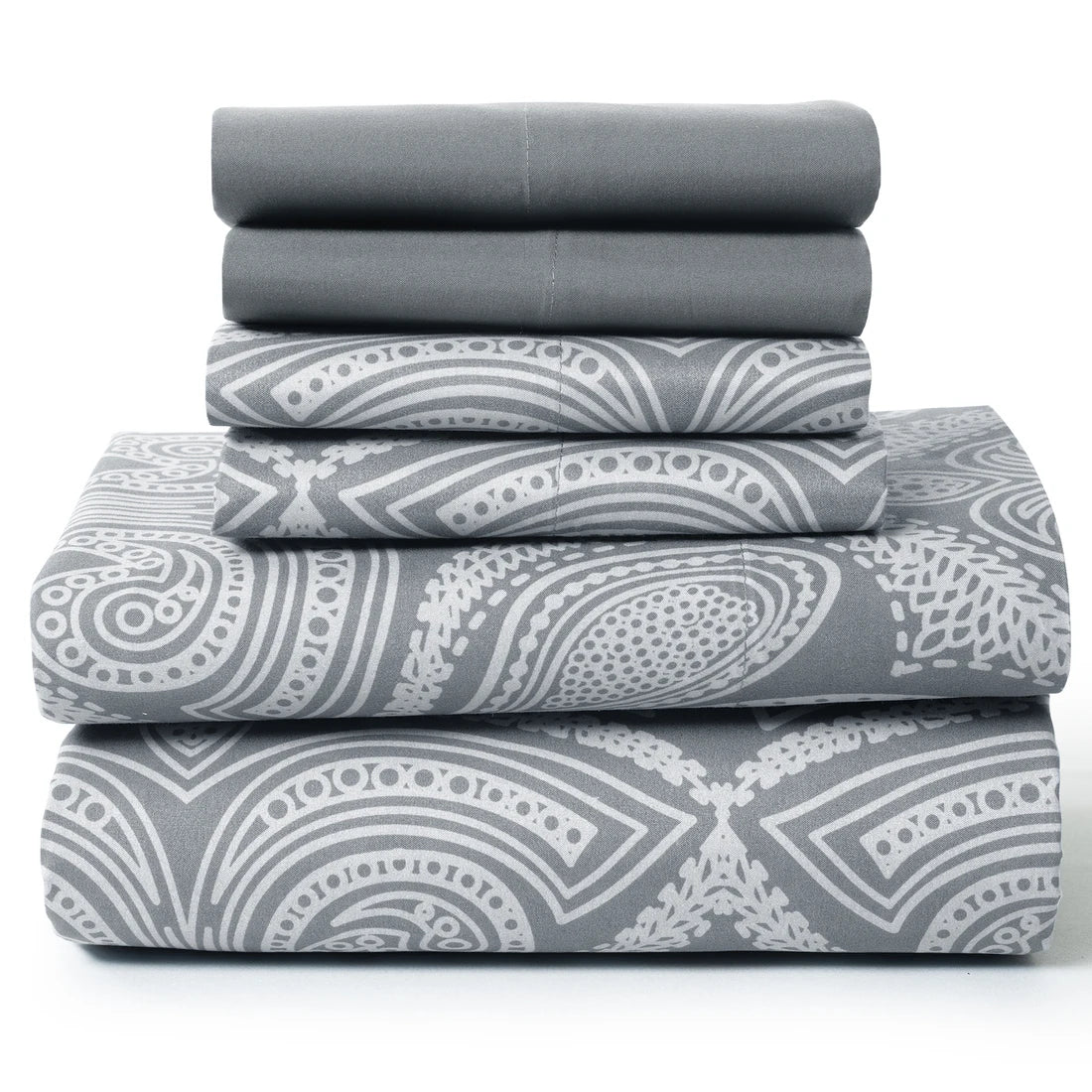 Lux Decor 6Pc Paisley Sheet Set – Soft Microfiber, Wrinkle-Free, Luxurious