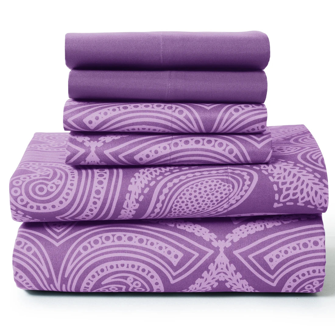 Lux Decor 6Pc Paisley Sheet Set – Soft Microfiber, Wrinkle-Free, Luxurious