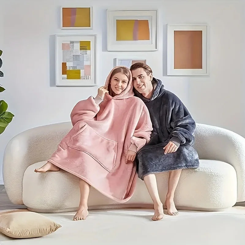 Oversized Wearable Blanket Hoodie With Sleeves And Pockets