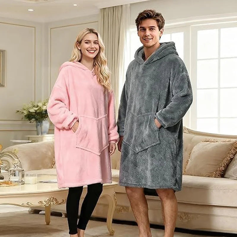 Oversized Wearable Blanket Hoodie With Sleeves And Pockets
