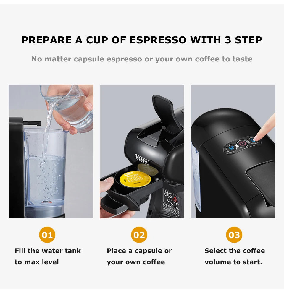 HiBREW 4 in 1 Coffee Machine for Espresso Pods