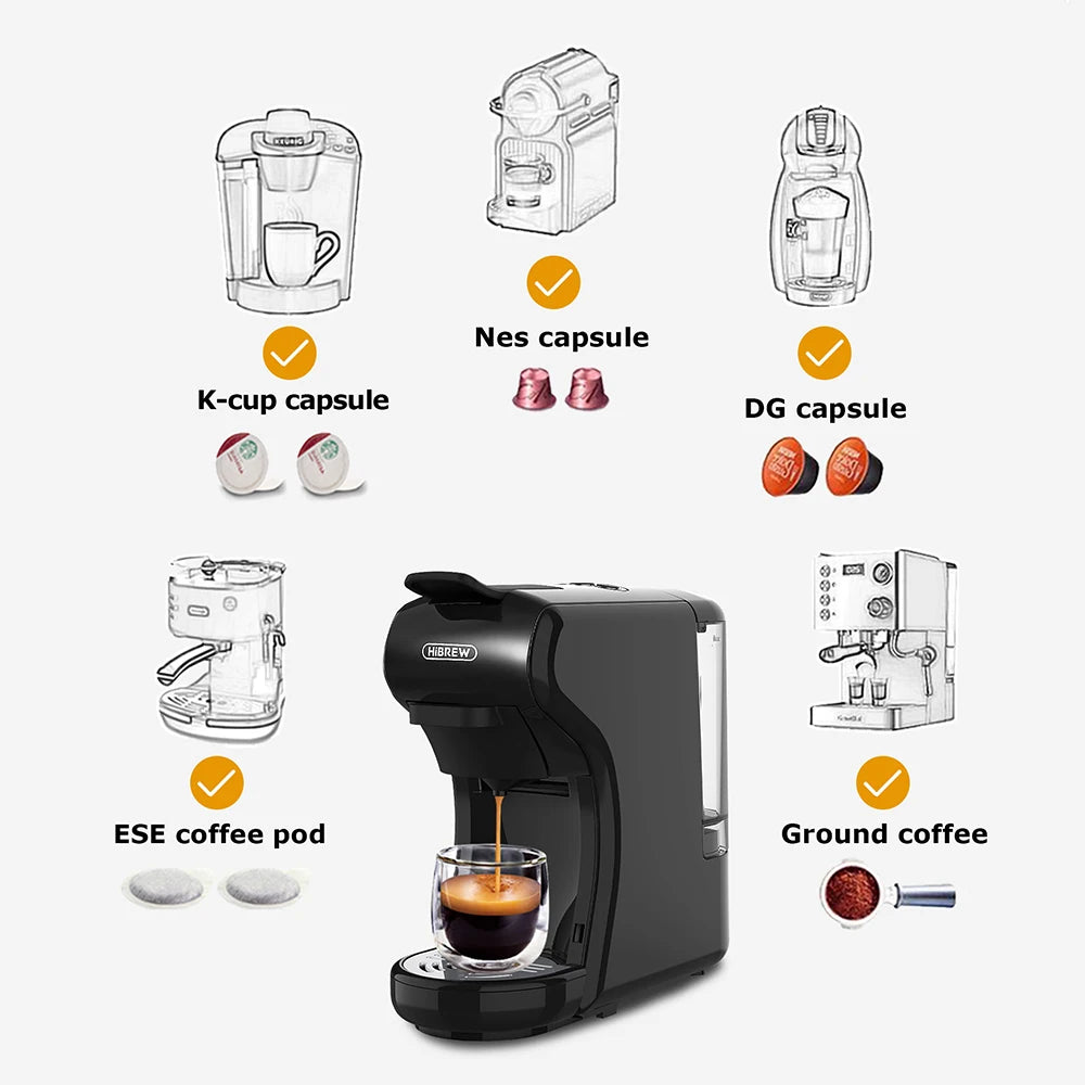 HiBREW 4 in 1 Coffee Machine for Espresso Pods