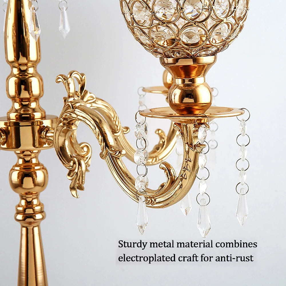 Gold Crystal Candle Holder