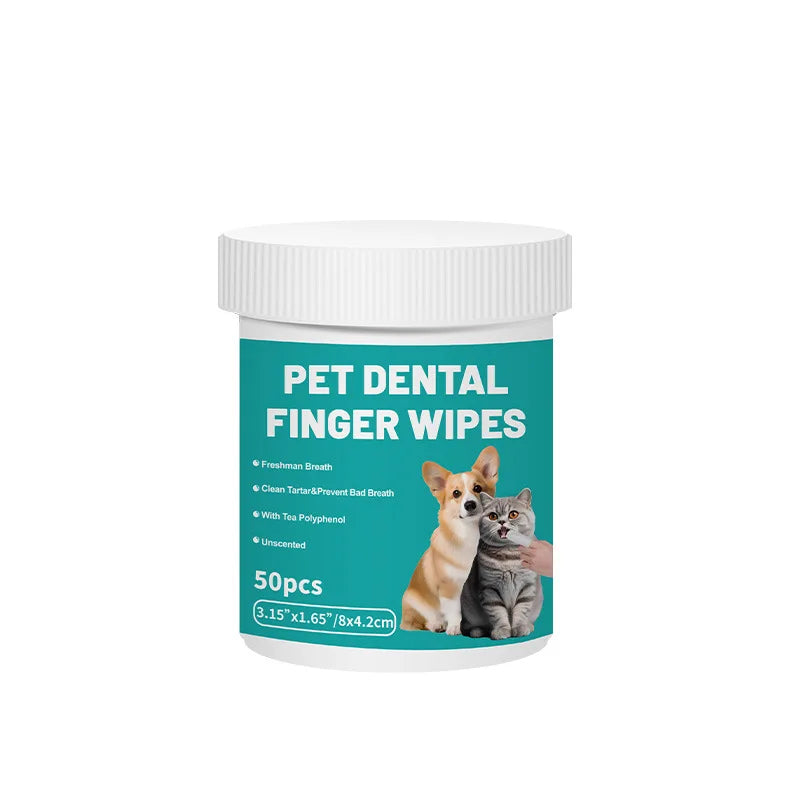 Pet Dental Cleaning -Disposable Finger Toothbrush Wet Wipes