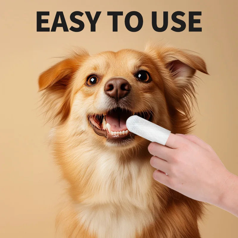 Pet Dental Cleaning -Disposable Finger Toothbrush Wet Wipes
