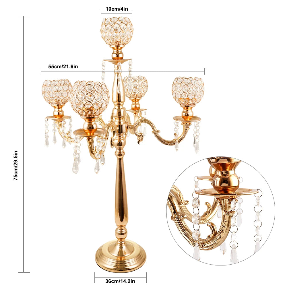 Gold Crystal Candle Holder