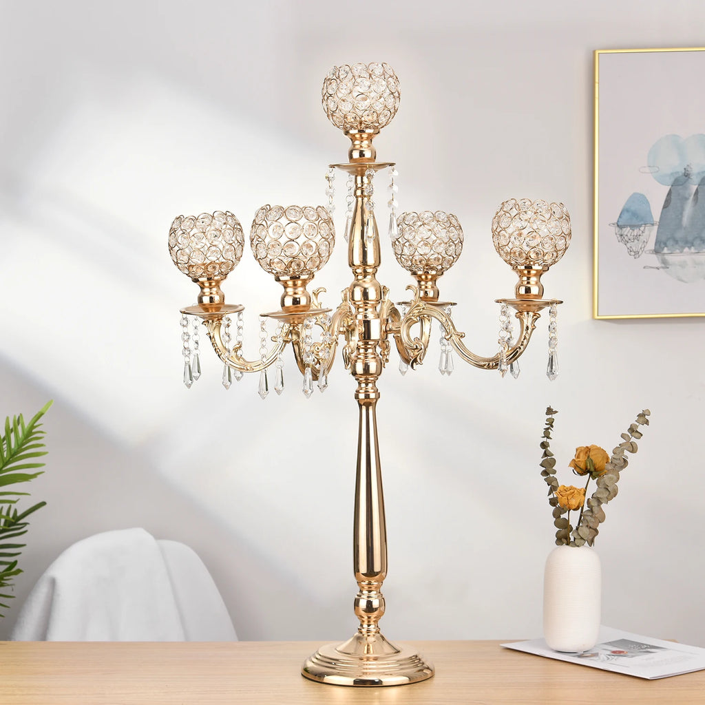 Gold Crystal Candle Holder
