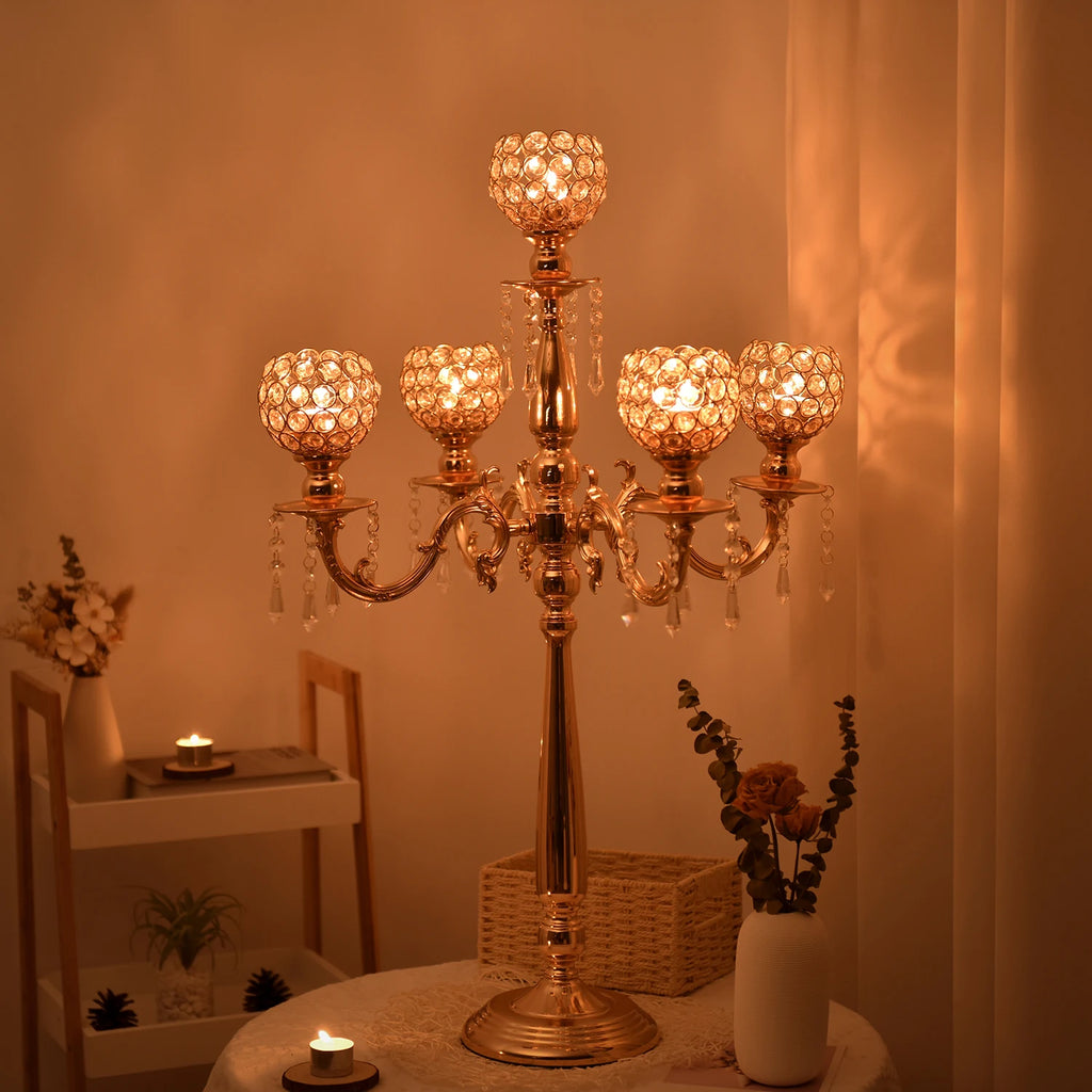 Gold Crystal Candle Holder