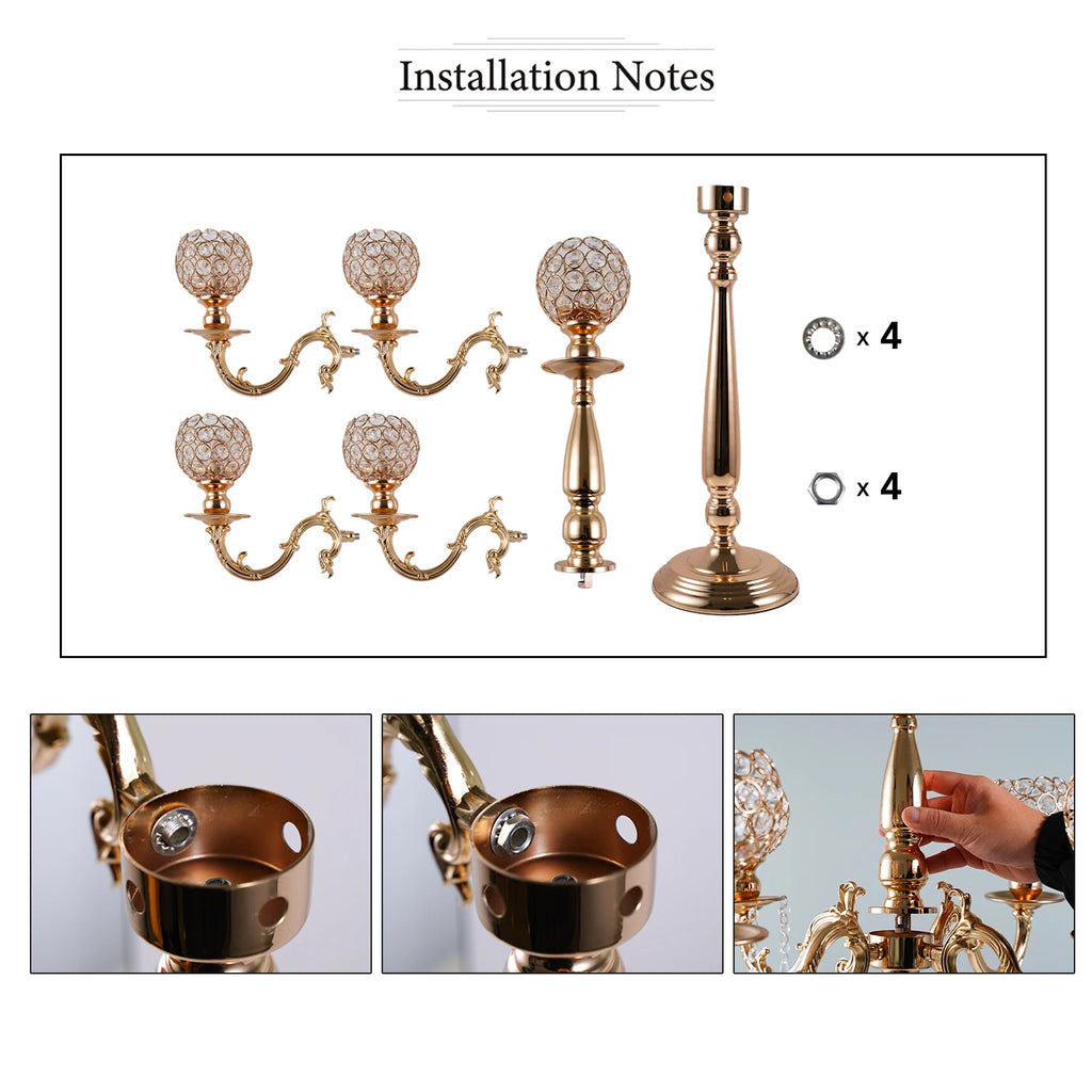 Gold Crystal Candle Holder