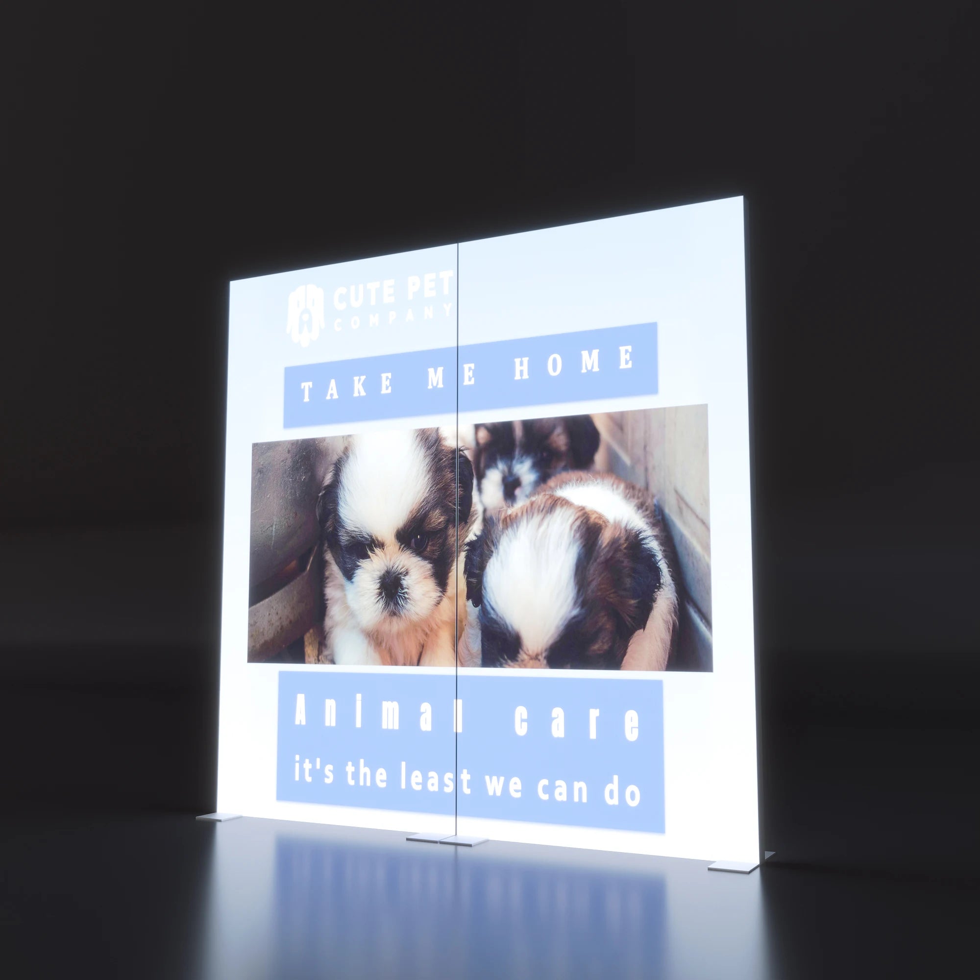 Aluminum LED Light Box Tension Fabric Backlit Double Sided Backdrop Wall Exhibition Light Box