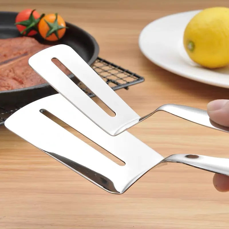 Professional Stainless Steel Food Turner&Tongs,Non-Slip Heat Resistant