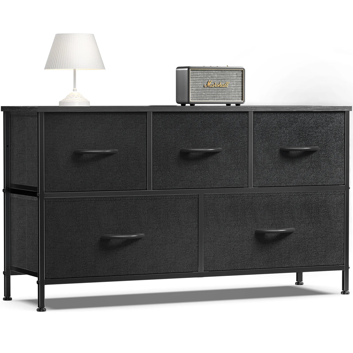 JHK Display Cabinet Layers With 5 Fabric Drawers , Steel Frame