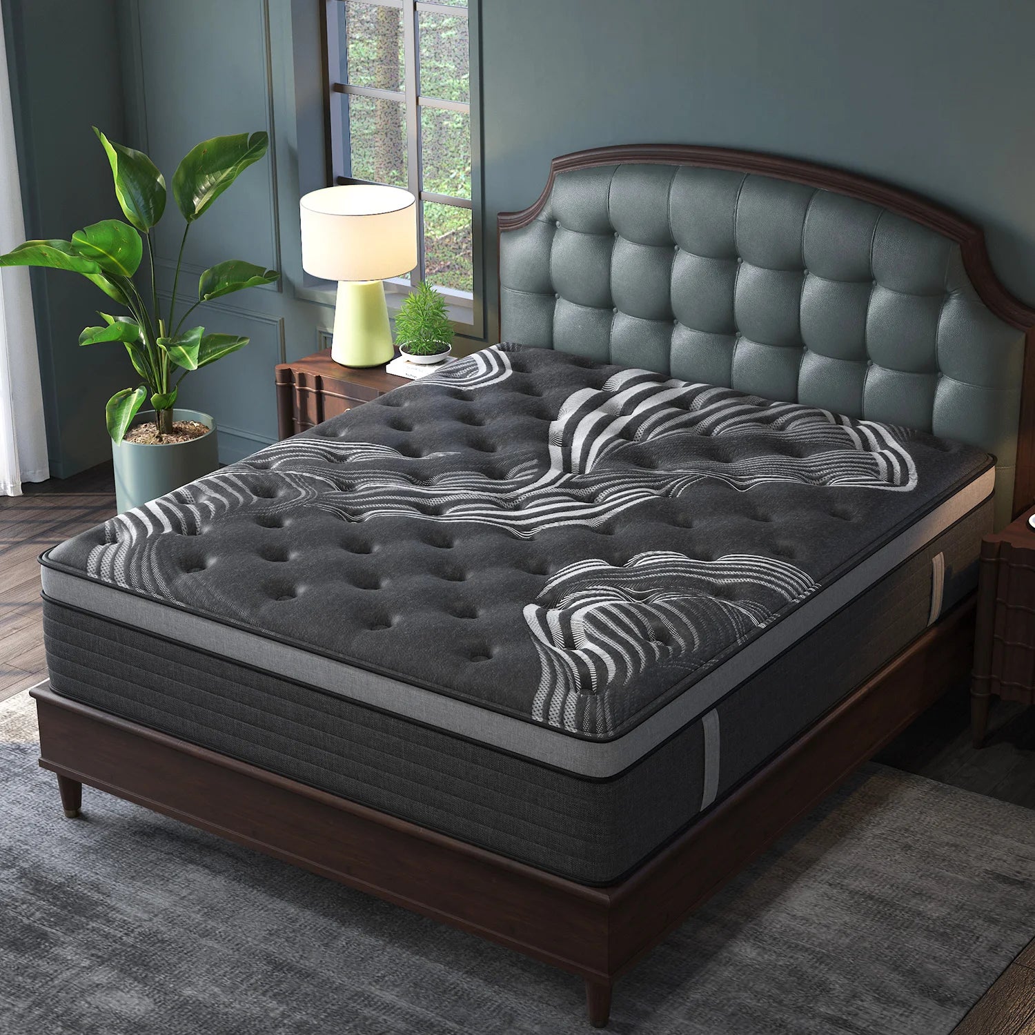 12" Twin Full King Queen Size Mattress in a Box Hybrid Spring Memory Foam,Euro Top Mattresses Medium Firm for Motion Isolat