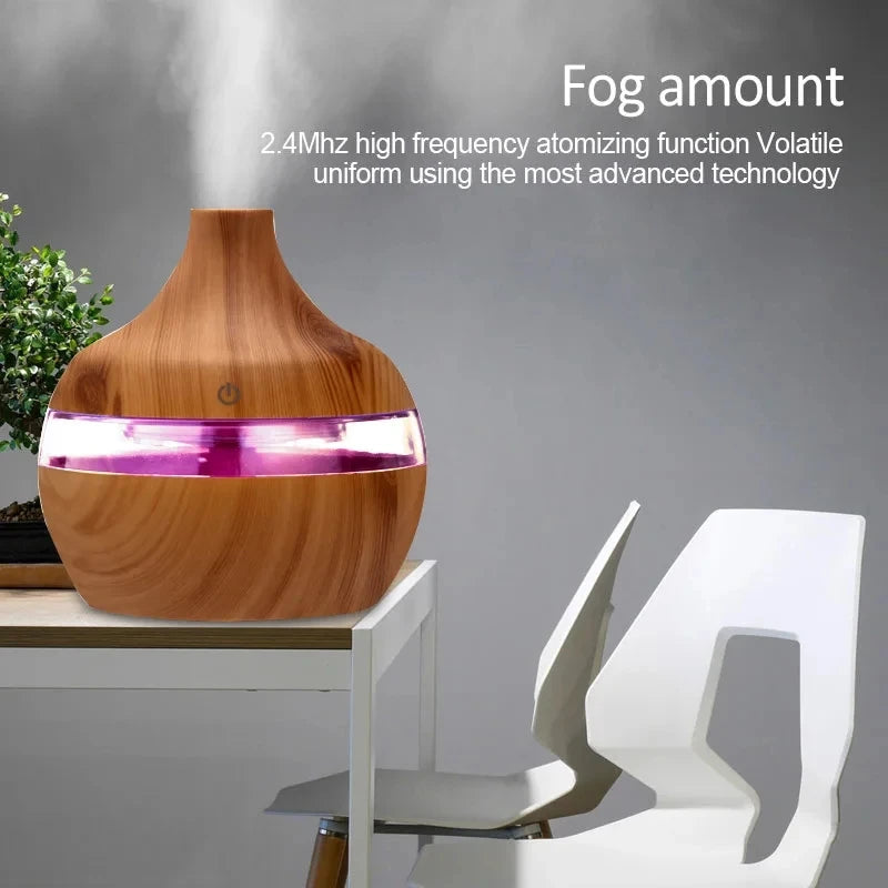 Electric Aroma Air Diffuser Wood Ultrasonic Air Humidifier Essential Oil Aromatherapy