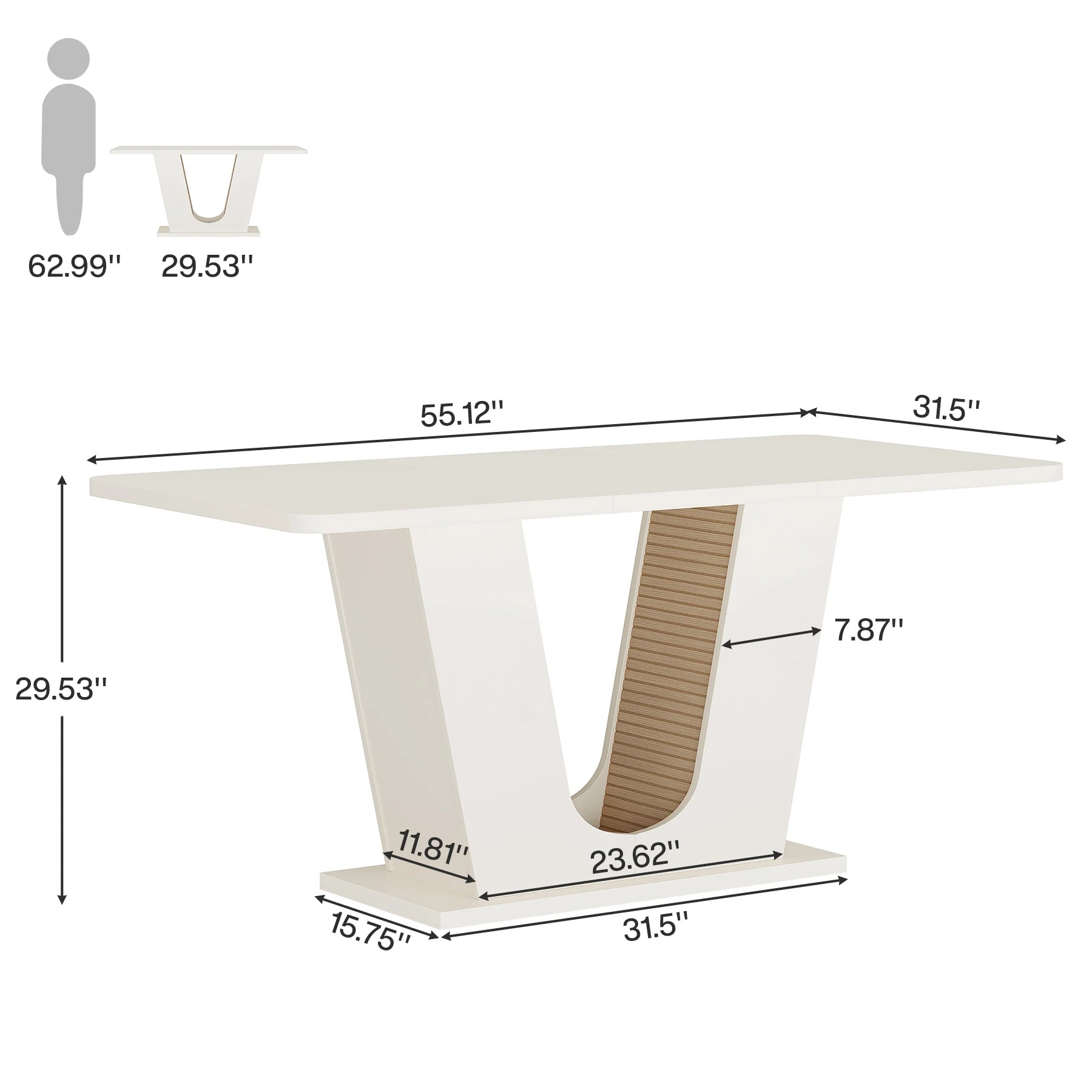 Modern Dining Table for 4-6 People,