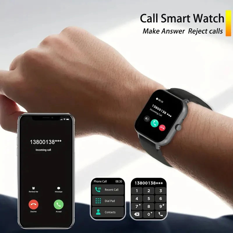 Smart watch, wireless calling /dial, multi -Sport mode,Suitable for men and women, for iPhone/Android
