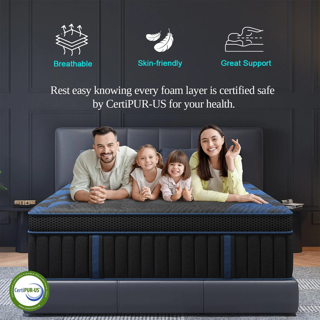 12"Gel Memory Foam Hybrid Pocket Spring Mattress ,Twin ,Full, Queen. King Bed Mattress In A Box, Medium Firm