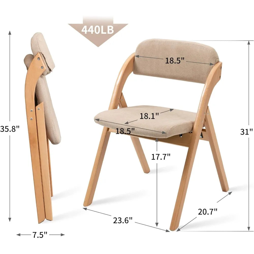 4 Folding Chairs with Padded Cushion