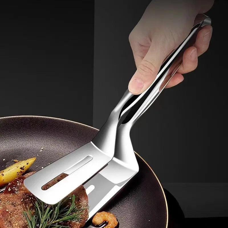 Professional Stainless Steel Food Turner&Tongs,Non-Slip Heat Resistant