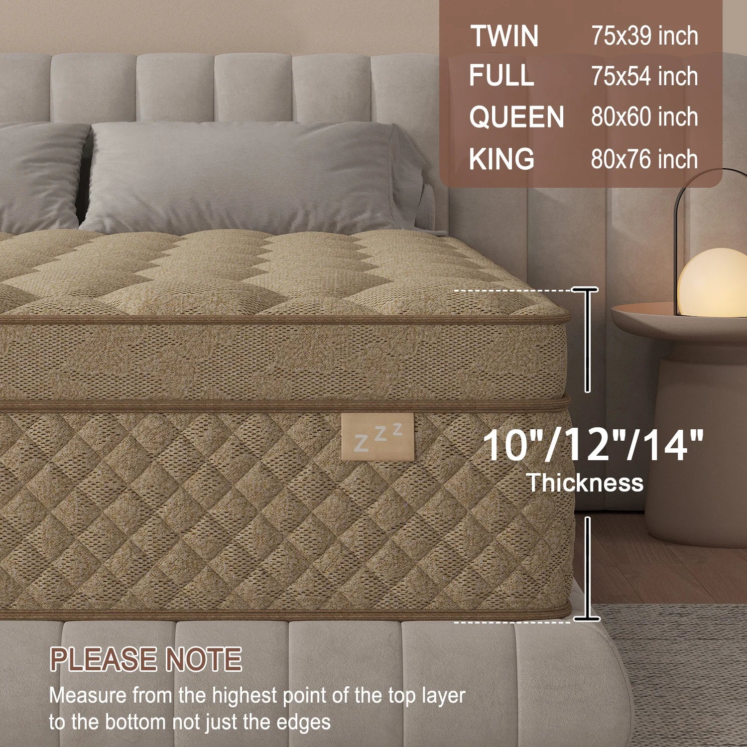 12" Gel Memory Foam Hybrid Pocket Spring Mattress Twin Full King Queen Mattress In A Box, Medium Firm Motion Isolation