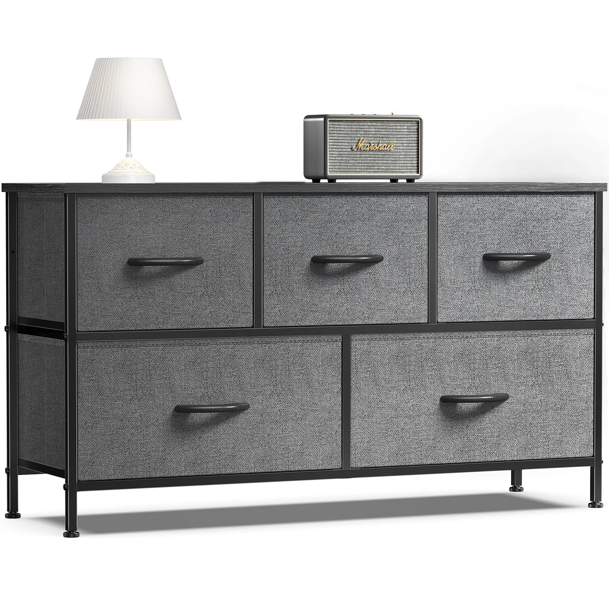 JHK Display Cabinet Layers With 5 Fabric Drawers , Steel Frame