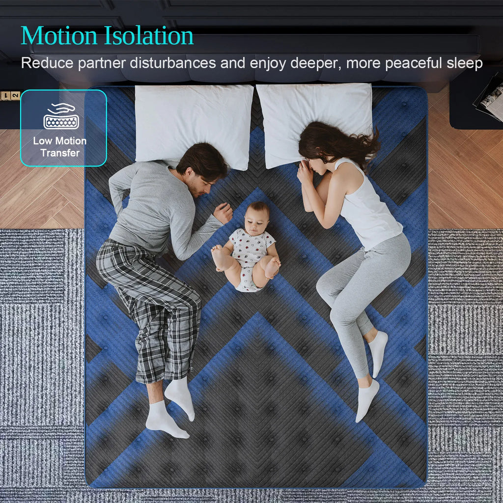 12"Gel Memory Foam Hybrid Pocket Spring Mattress ,Twin ,Full, Queen. King Bed Mattress In A Box, Medium Firm