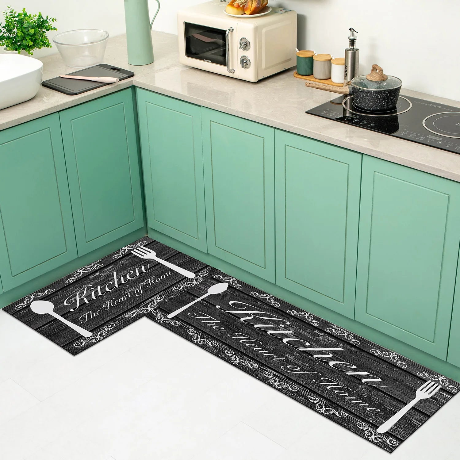 VIKAMA Washable kitchen absorbent floor mat Comfortable sponge kitchen carpet main bathroom mat Non-slip waterproof door mat Kit