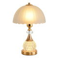 Bedside Table Lamp Petal Light Luxury Crystal Push Button Switch Control Dimming
