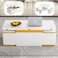 Coffee Table with 3 Stool, Lift-Top Round Coffee Table with Hidden Storage