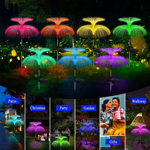 1-10pcs 7Color Changing Outdoor Lamp Solar Jellyfish Lights