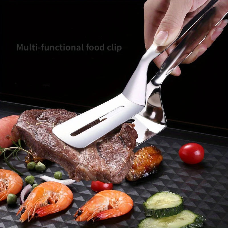 Professional Stainless Steel Food Turner&Tongs,Non-Slip Heat Resistant