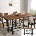 63-inch Dining Table for 4-6, Farmhouse Kitchen Table , Rectangular Eating Table for Dining Room, Living Room