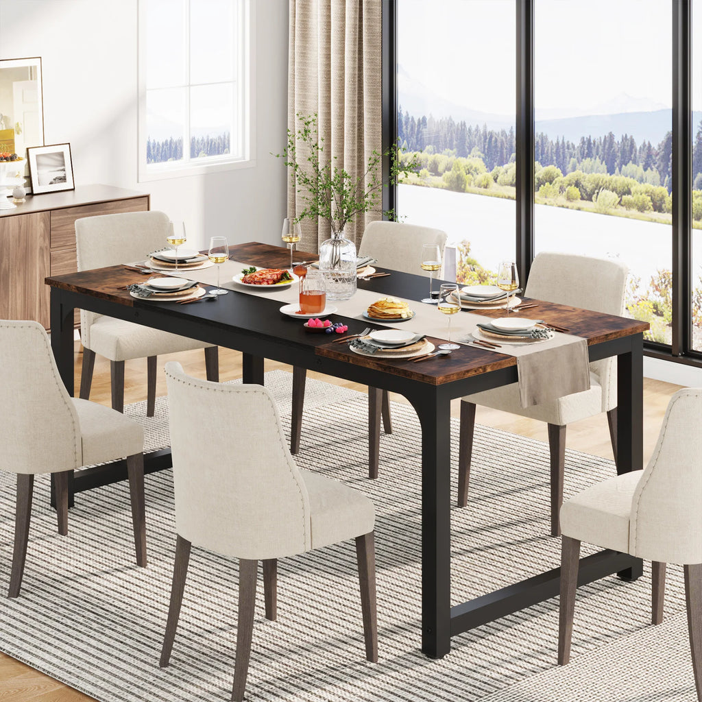 Dining , Industrial Kitchen Table for 6-8 Person,