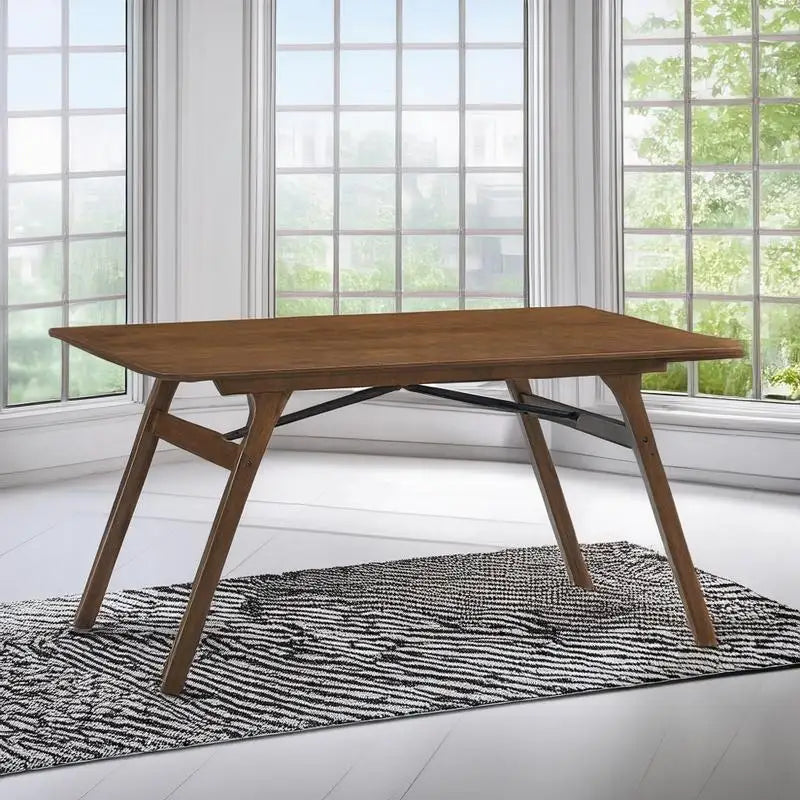 7-Piece Walnut Finish Dining Set with Upholstered Chairs – Wooden Kitchen Table & Chair Ensemble