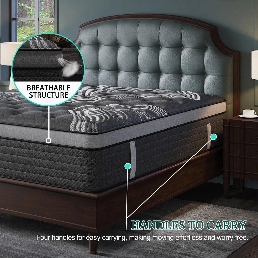 12"14" Gel Memory Foam Hybrid Pocket Spring Mattress Twin Full Queen
