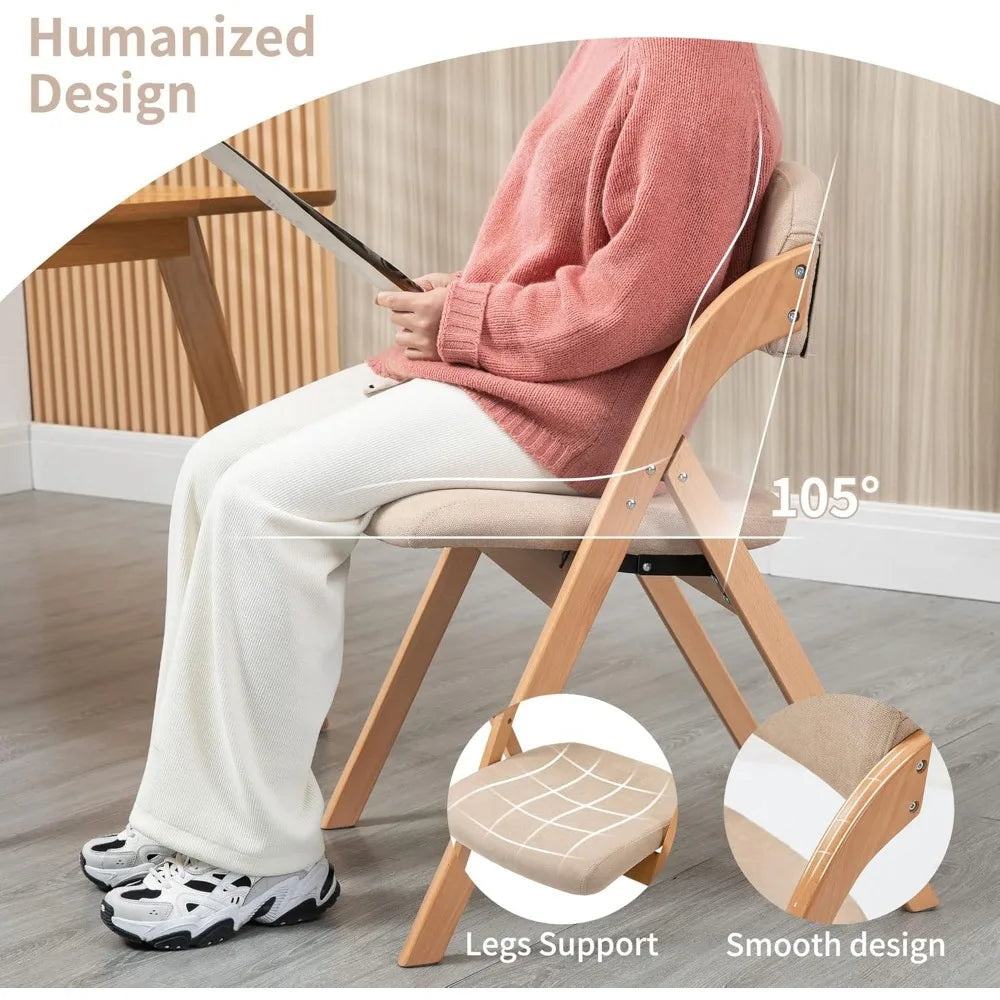 4 Folding Chairs with Padded Cushion