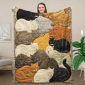 Creative Cat Print Flannel Blanket Warm Nap Throw Blanket Suitable for Sofa Bed Office Car Camping Travel Home Decor All Seasons
