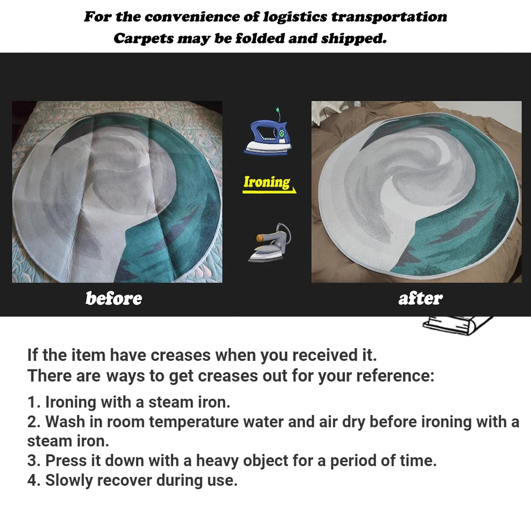 Simple Style Striped Cream Color Round Sofa Floor Mat Decoration Home Living Room Study Non-slip Carpet Bedroom Tables Chair Mat