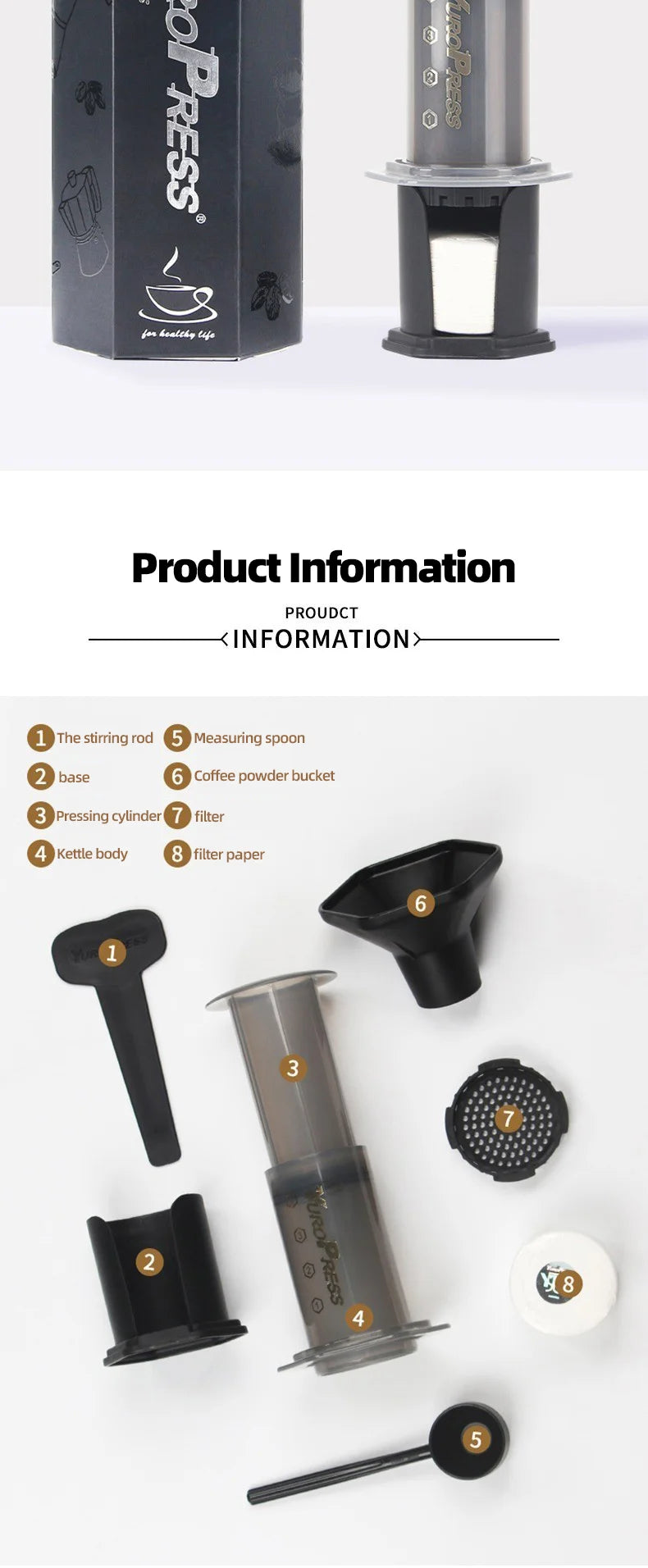 YRP Portable Espresso Coffee Machine French press for Car Or Home