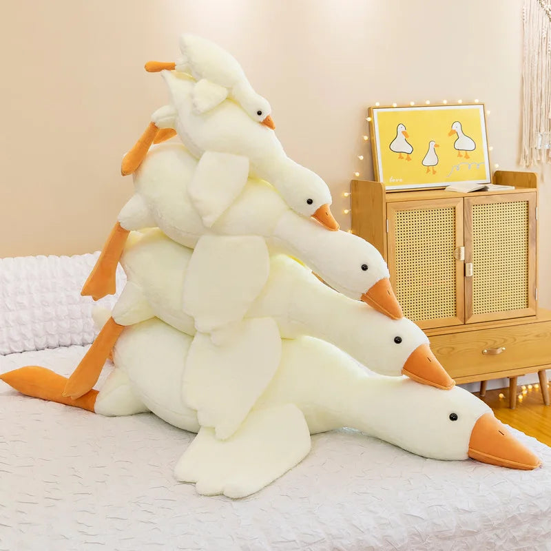 Hot 50/90/130CM Funny Goose Plush Stuffed Soft Duck Sleeping Pillow
