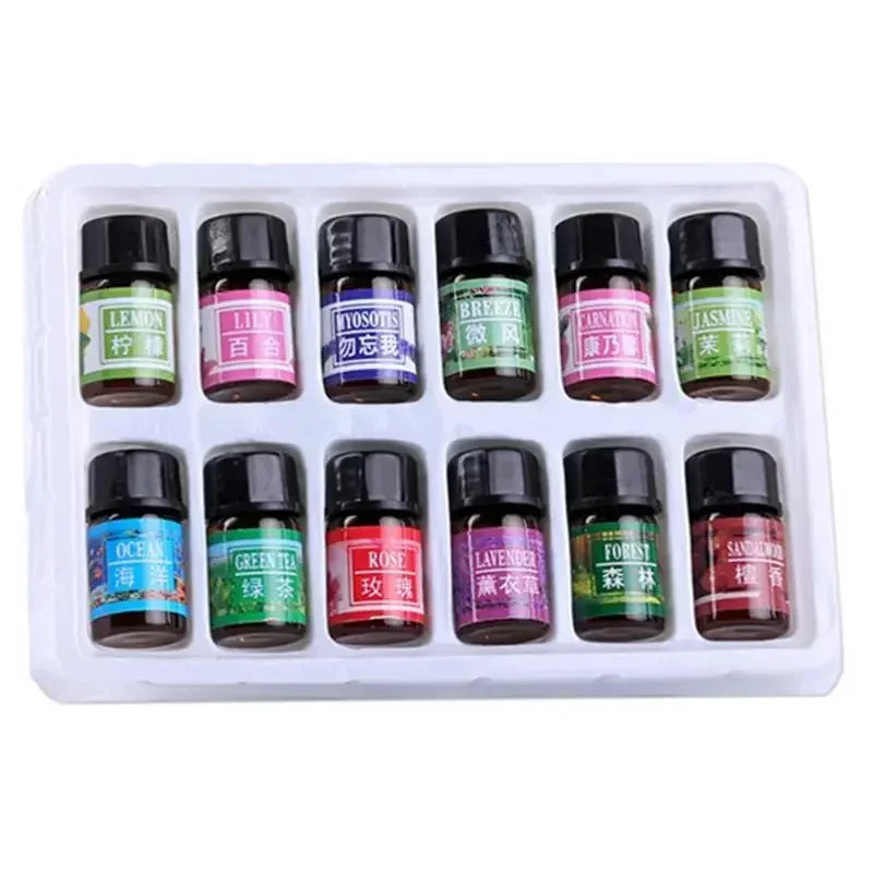 12PCS 3ML Air Freshener Natural Plant Aromatherapy Essential Oil Air Conditioning Perfume