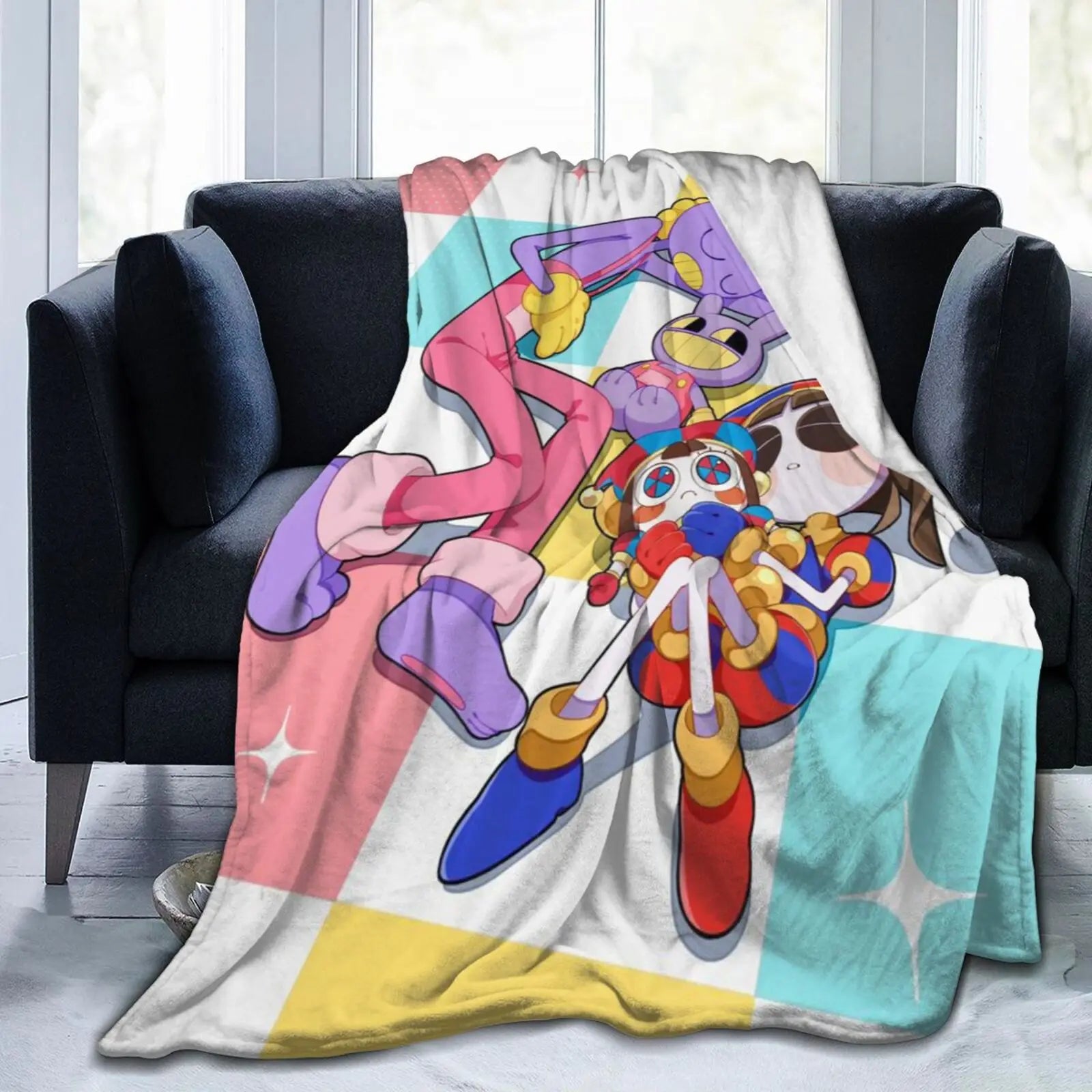 A-Amazing D-Digital Anime Circus Cozy Super Soft Flannel Blanket, Funny Game Theme Warm Throw Blanket For Living Room,Home Decor