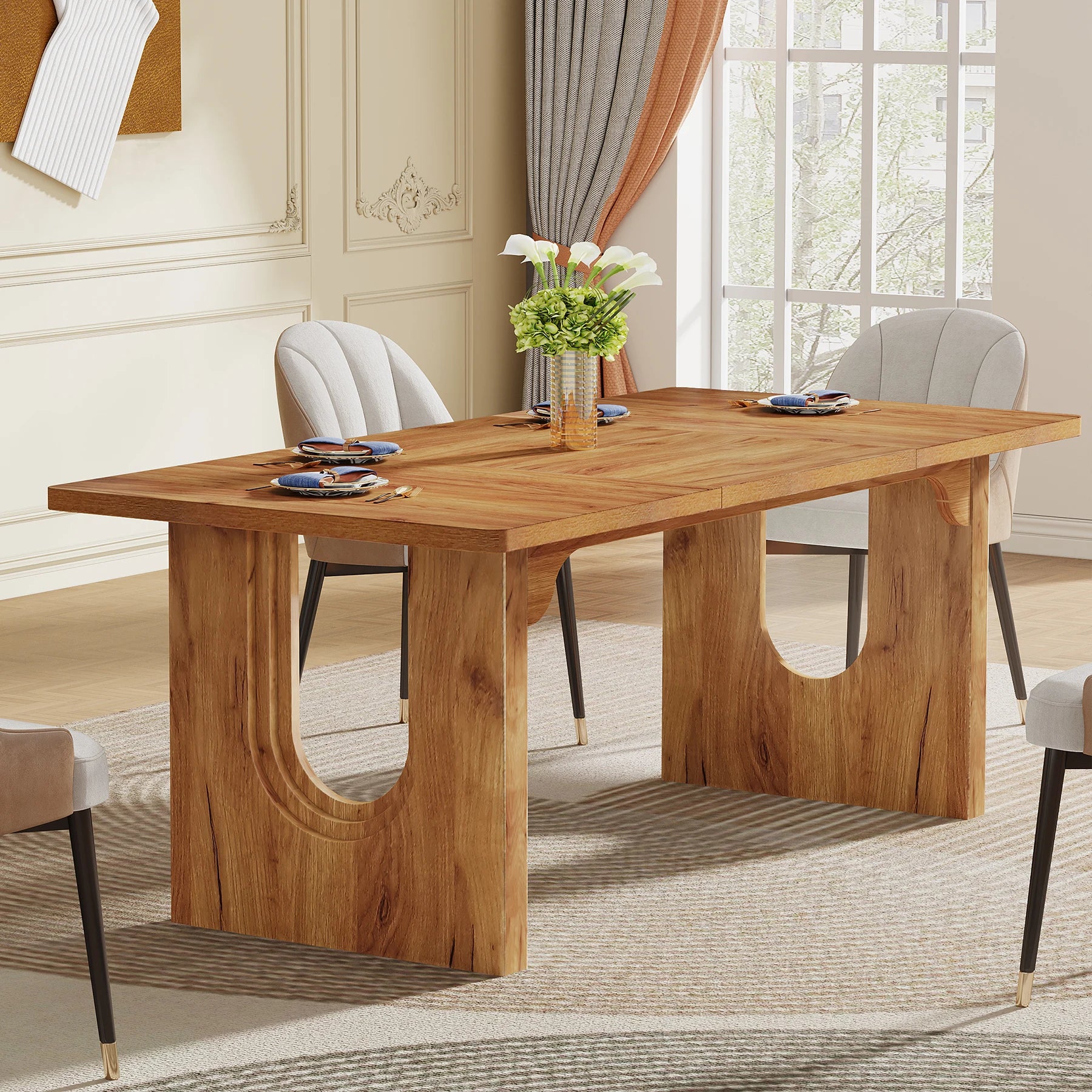 Tribesigns Modern Dining Table for 6 to 8 People
