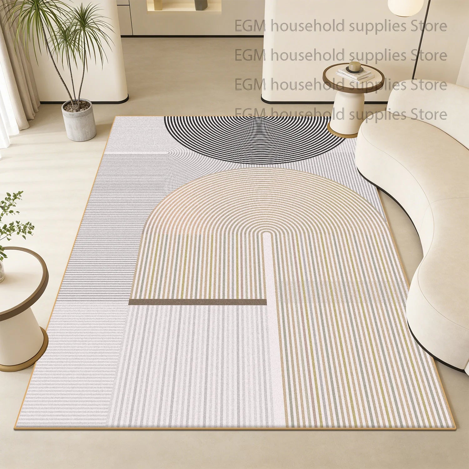 Modern Luxury Carpets Geometric Living Room Decorative Bed Room Soft Rug Washable Non-slip Study Customizable Floor Mat Office